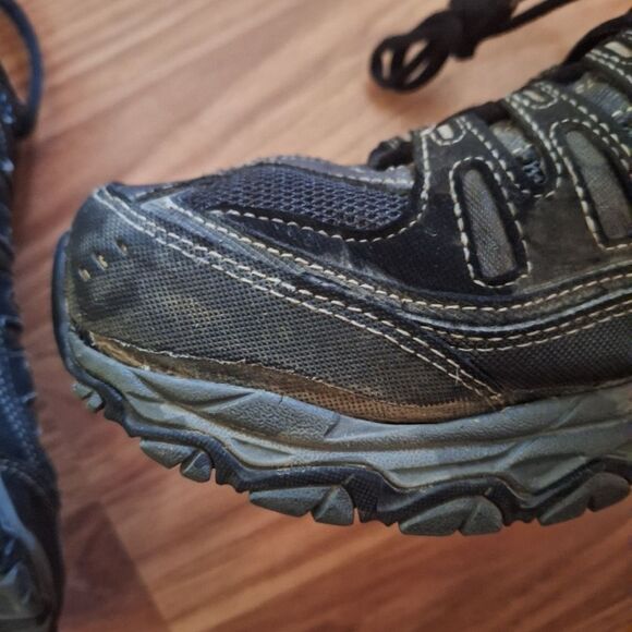 Skechers Mens After Burn Sneakers Black Outdoors Hiking Work Classic Size 10 - Picture 4 of 6